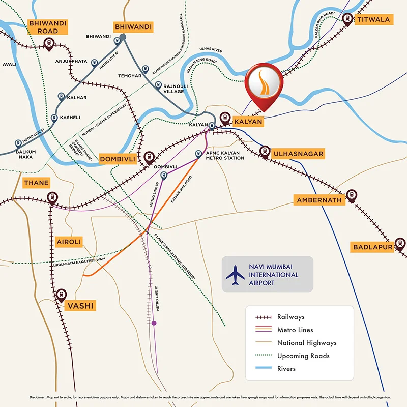 Sunteck Harbour Kalyan Strategic Location Map